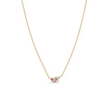 Zoë Chicco 14k Gold Marquise Pink Sapphire & Prong Diamond Trio Necklace