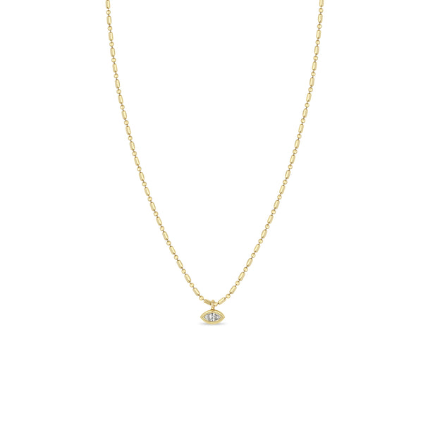Zoë Chicco 14k Gold Marquise Diamond Tube Bar Chain Necklace