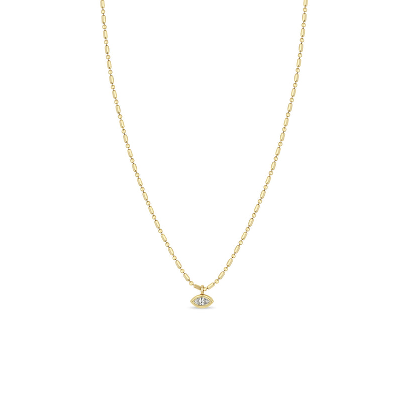 Zoë Chicco 14k Gold Marquise Diamond Tube Bar Chain Necklace
