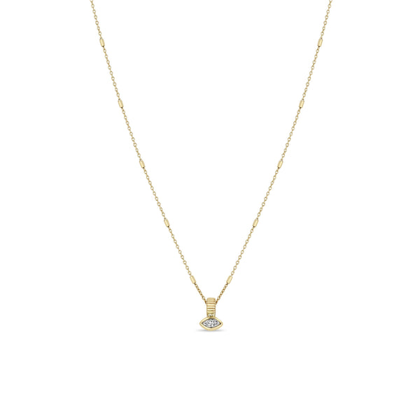 Zoë Chicco 14k Gold Marquise Diamond Bead Pendant Necklace