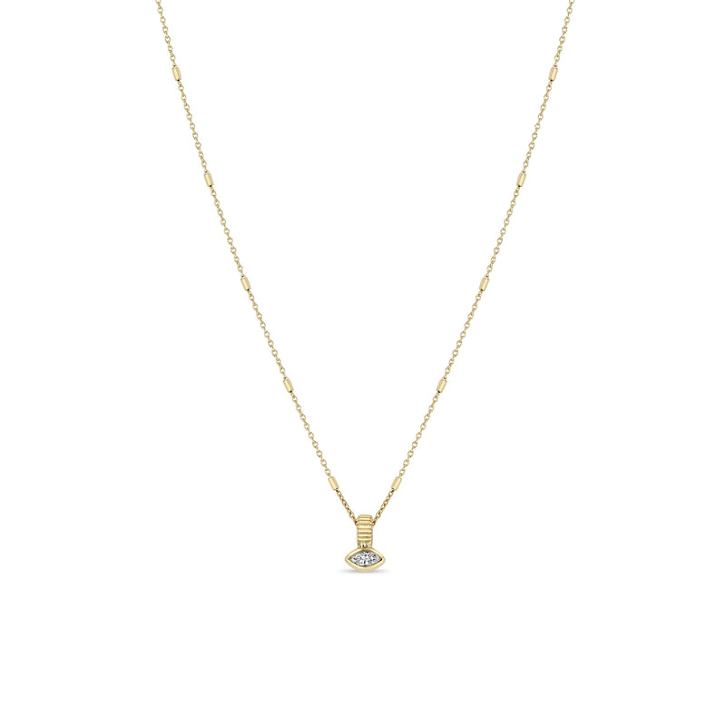 Zoë Chicco 14k Gold Marquise Diamond Bead Pendant Necklace