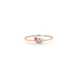 Zoë Chicco 14k Gold Marquise Pink Sapphire & Prong Diamond Trio Ring