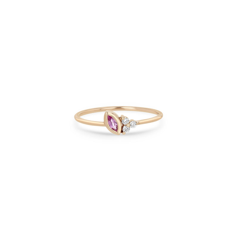 Zoë Chicco 14k Gold Marquise Pink Sapphire & Prong Diamond Trio Ring