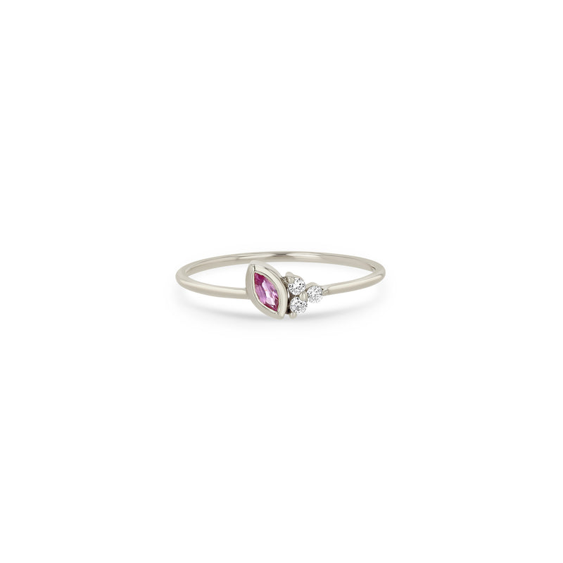 Zoë Chicco 14k Gold Marquise Pink Sapphire & Prong Diamond Trio Ring