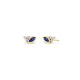 Zoë Chicco 14k Gold Marquise Blue Sapphire & Diamond Trio Stud Earrings