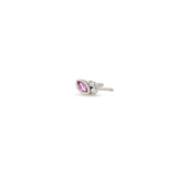 Single Zoë Chicco 14k Gold Marquise Pink Sapphire & Diamond Trio Stud Earring for the left ear