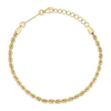 top down view of a Zoë Chicco 14k Gold Medium Rope Chain Bracelet