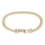 Zoe Chicco 14k gold snake chain bracelet with a diamond clasp on a white background