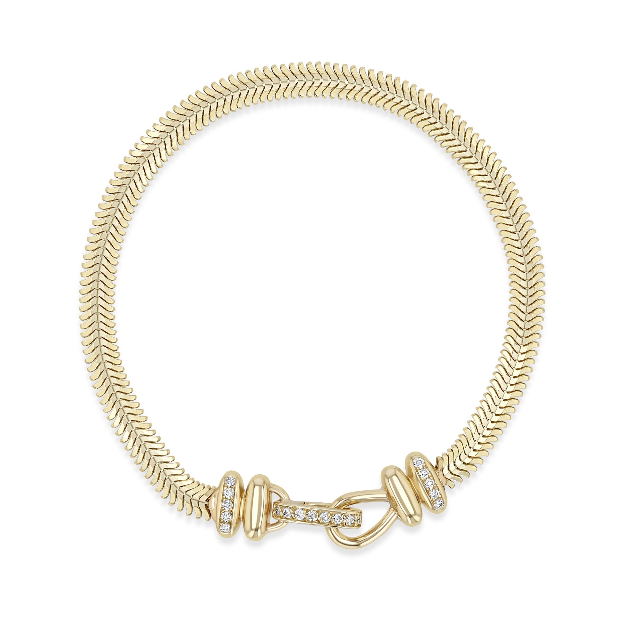 Zoe Chicco 14k gold bracelet with diamond accents on a white background
