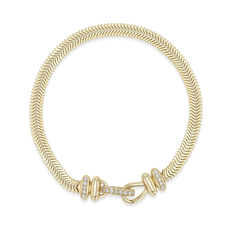 Zoe Chicco 14k gold bracelet with diamond accents on a white background