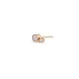 Single Zoë Chicco 14k Gold Mixed Opal Bezel & Diamond Stud Earring