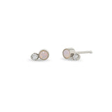 Zoë Chicco 14k Gold Mixed Opal Bezel & Diamond Stud Earrings