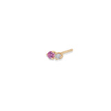 Single Zoë Chicco 14k Gold Mixed Prong Pink Sapphire & Diamond Stud Earring