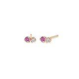 Zoë Chicco 14k Gold Mixed Prong Pink Sapphire & Diamond Stud Earrings