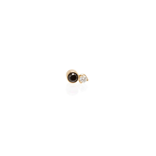 14k Mixed Black & White Diamond Stud - SALE