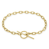 Zoë Chicco 14k Gold Medium Square Oval Link Chain Toggle Bracelet