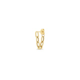 Single Zoë Chicco 14k Gold Medium Square Oval Link Chain Huggie Earring