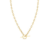 Zoë Chicco 14k Gold Medium Square Oval Link Chain Toggle Necklace