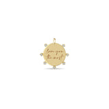 Zoë Chicco 14k Gold Medium "love you the most" Disc with Prong Diamonds Charm Pendant