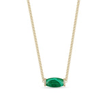 Zoe Chicco 14k Diamond Malachite Barrel Bead Medium Box Chain Necklace