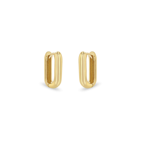 Zoë Chicco 14k Yellow Gold Thick Medium Oval Hinge Hoop Earrings