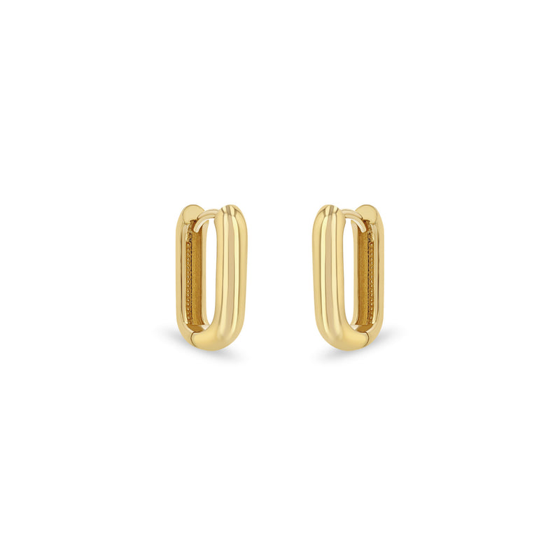 Zoë Chicco 14k Yellow Gold Thick Medium Oval Hinge Hoop Earrings