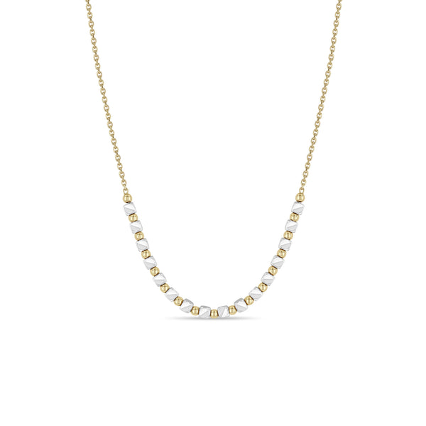 Zoë Chicco 14k Yellow & White Gold Mixed Shape Bead Station Necklace - SALE
