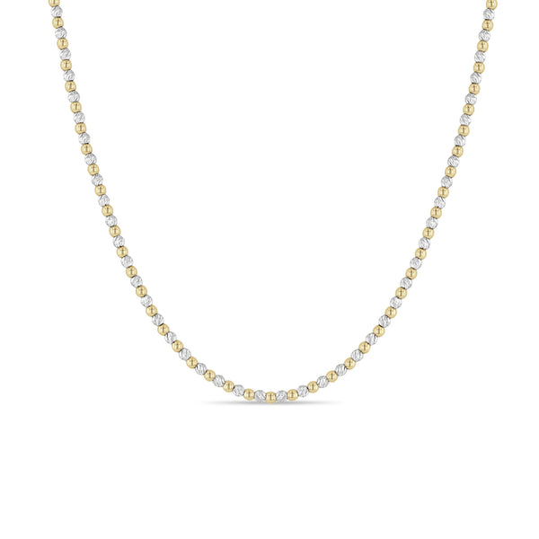 Zoë Chicco 14k Alternating Yellow Gold & Etched White Gold Bead Necklace - SALE