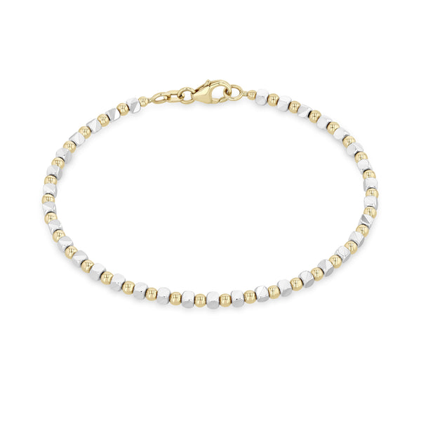 Zoë Chicco 14k Yellow & White Gold Mixed Shape Bead Wire Bracelet - SALE