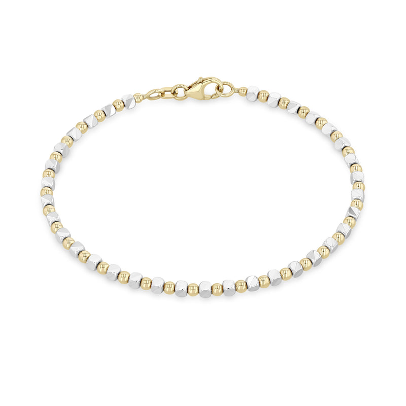 Zoë Chicco 14k Yellow & White Gold Mixed Shape Bead Wire Bracelet - SALE