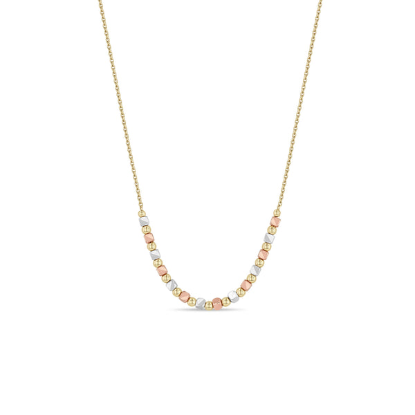 Zoë Chicco 14k Mixed Gold Large Mixed Shape Bead Station Necklace - SALE