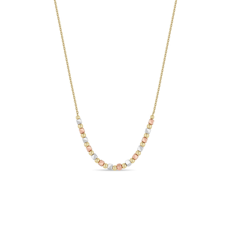Zoë Chicco 14k Mixed Gold Large Mixed Shape Bead Station Necklace - SALE