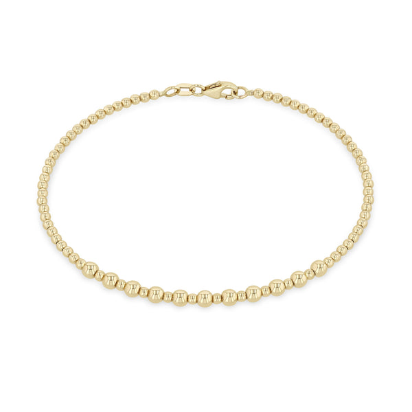 Zoë Chicco 14k Gold Mixed Round Bead Wire Bracelet - SALE