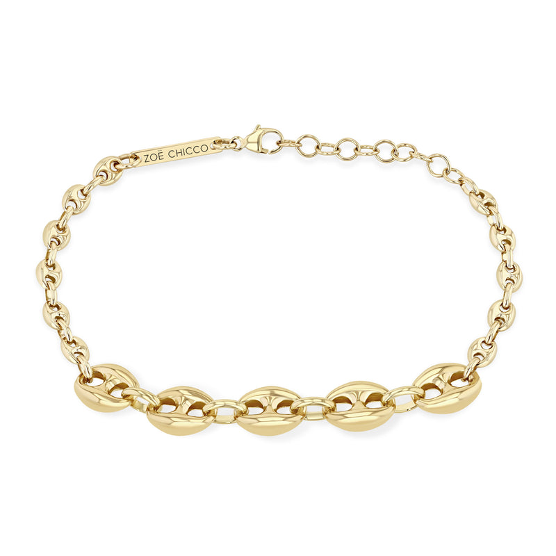 Zoë Chicco 14k Gold Mixed Small & Large Mariner Chain Bracelet