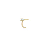 Single Zoë Chicco 14k Gold Pavé Diamond Nail Half Hoop Earring