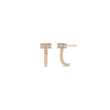 Zoë Chicco 14k Gold Pavé Diamond Nail Half Hoop Earrings
