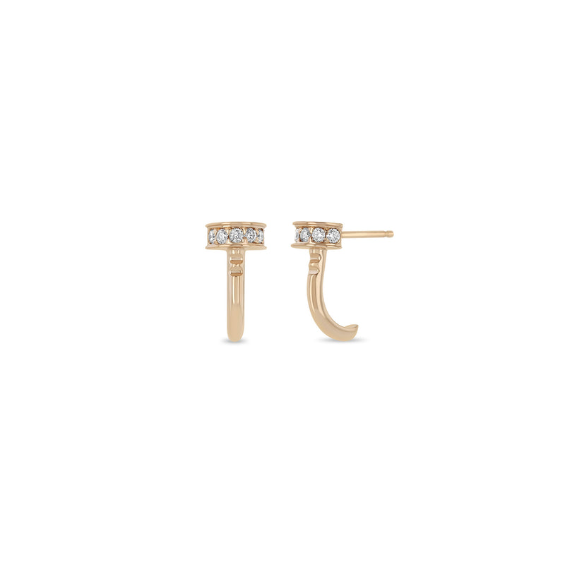 Zoë Chicco 14k Gold Pavé Diamond Nail Half Hoop Earrings