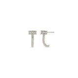 Zoë Chicco 14k Gold Pavé Diamond Nail Half Hoop Earrings