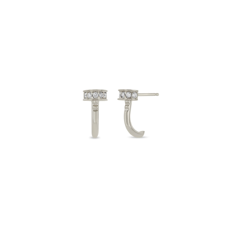 Zoë Chicco 14k Gold Pavé Diamond Nail Half Hoop Earrings