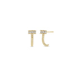 Zoë Chicco 14k Gold Pavé Diamond Nail Half Hoop Earrings