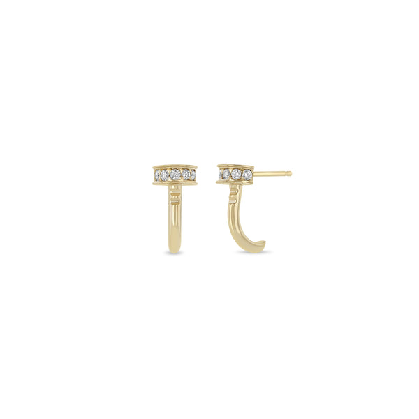 Zoë Chicco 14k Gold Pavé Diamond Nail Half Hoop Earrings