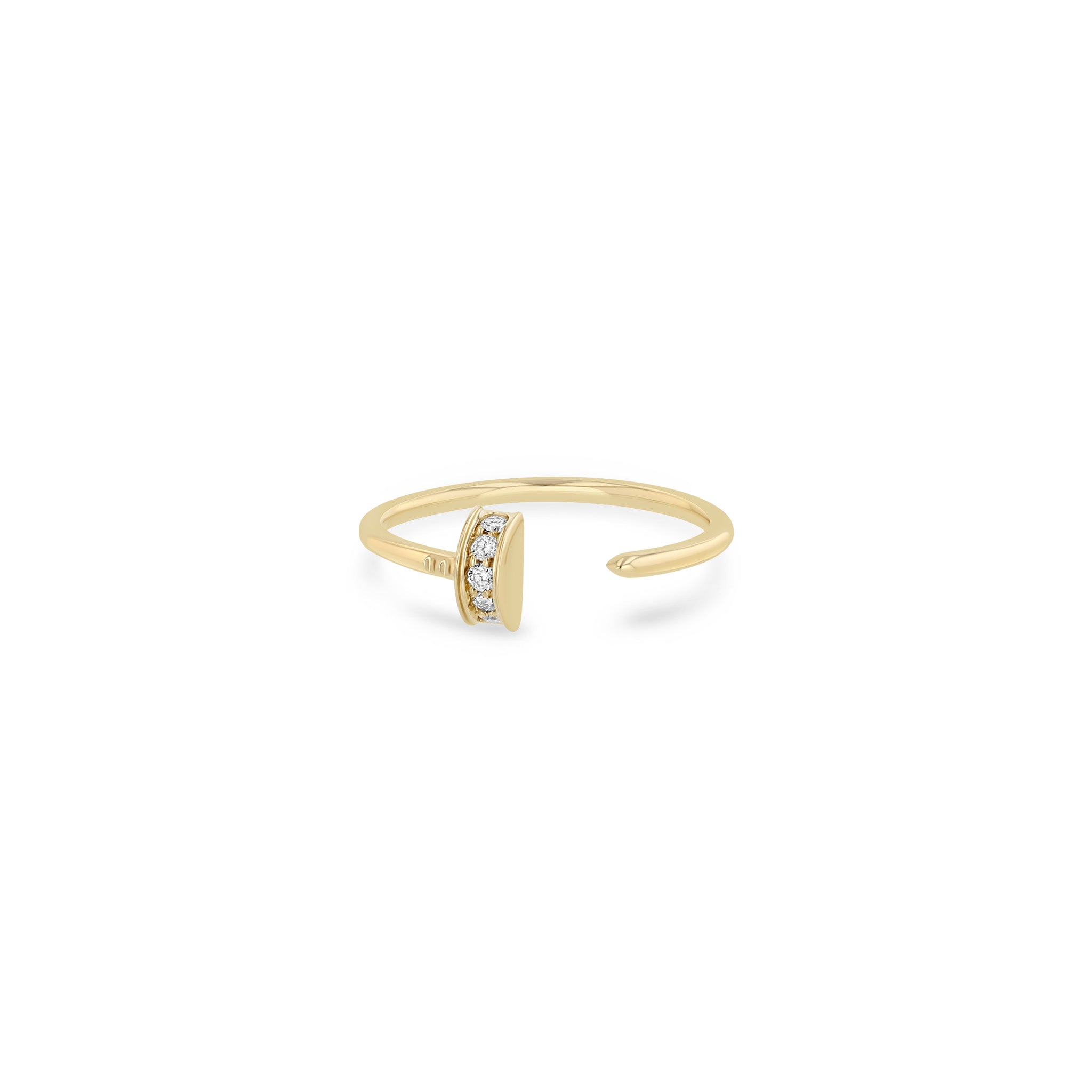 Zoë Chicco 14k Gold Pavé Diamond Nail Open Ring