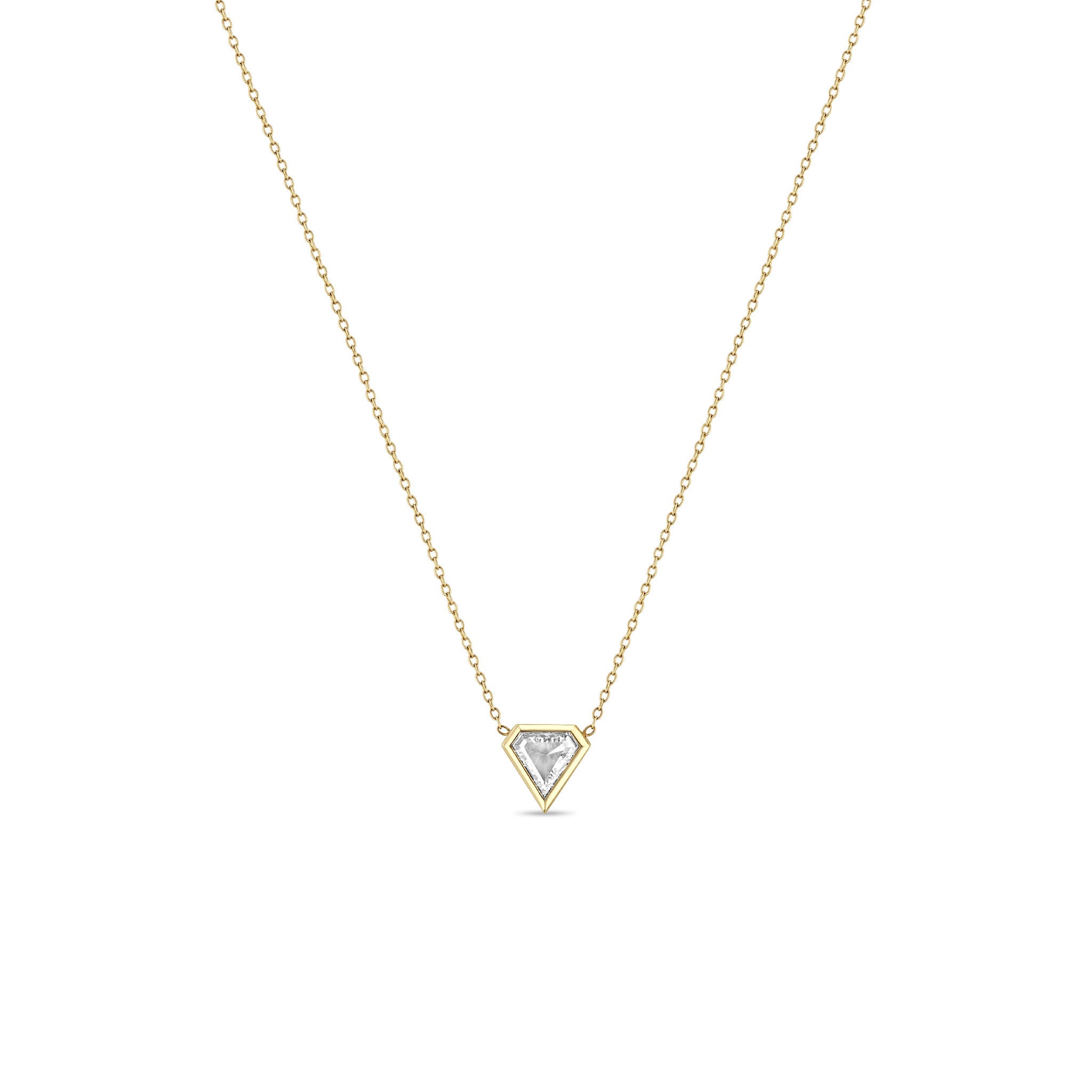 .65 ctw Shield Diamond Bezel Necklace