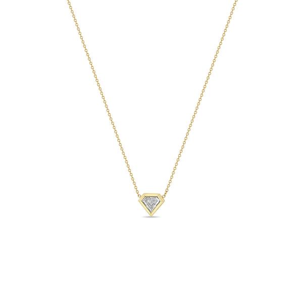 .56 ctw Shield Diamond Bezel Necklace