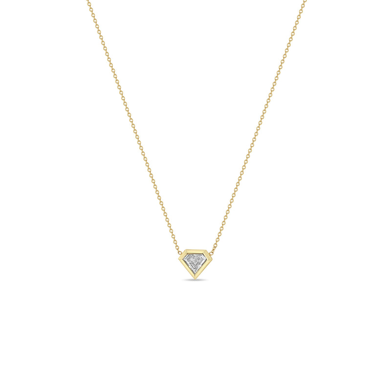 .56 ctw Shield Diamond Bezel Necklace