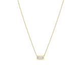 One of a kind Zoë Chicco 14k Gold .49 ctw Horizontal Baguette Diamond Bezel Necklace