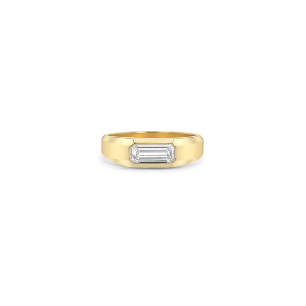 Zoë Chicco 14k Gold One of a Kind Baguette Diamond Signet Ring