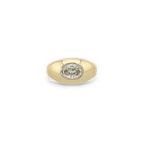 Zoë Chicco 14k Gold One of a Kind Champagne Oval Diamond Signet Ring