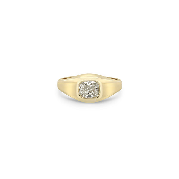 Zoë Chicco 14k Gold One of a Kind Radiant Cut Diamond Signet Ring