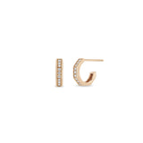 Zoë Chicco 14k Gold Pavé Diamond Octagon Huggie Hoops Earrings